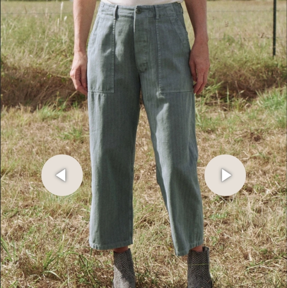 THE GREAT. Trooper Charcoal Gray Cropped Pants
